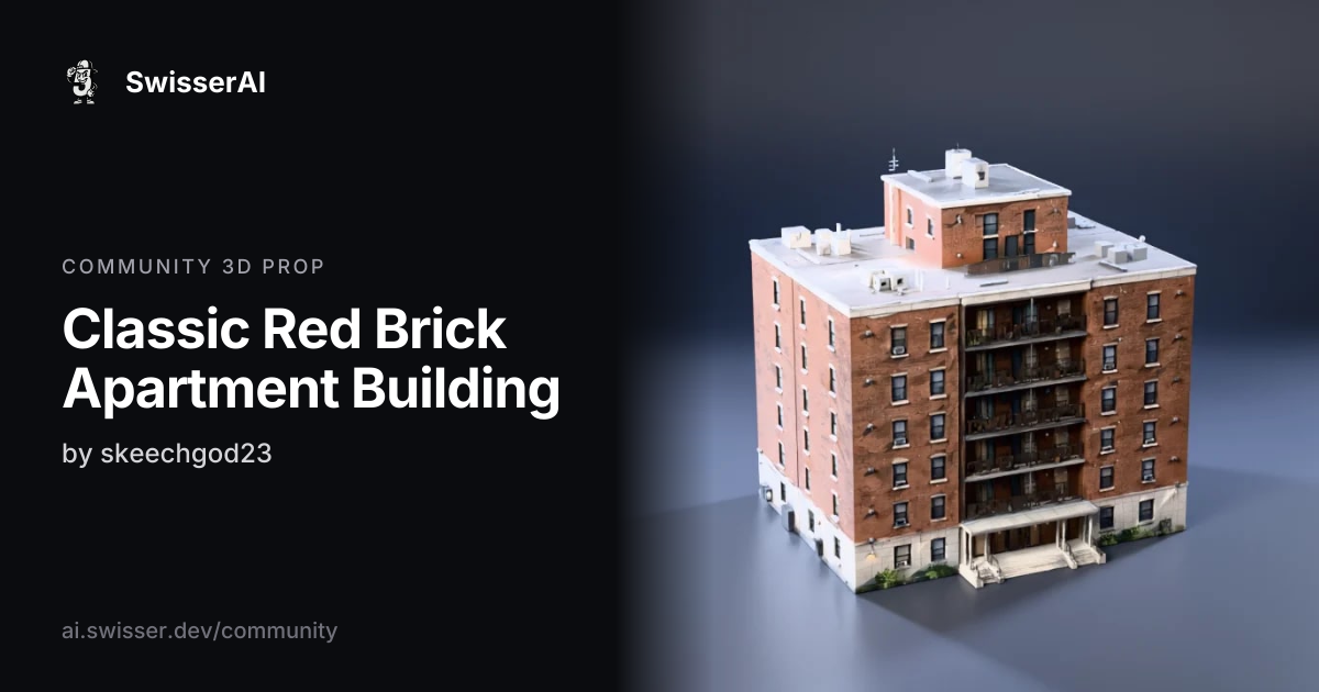 Classic Red Brick Apartment Building: FiveM 3D prop | SwisserAI