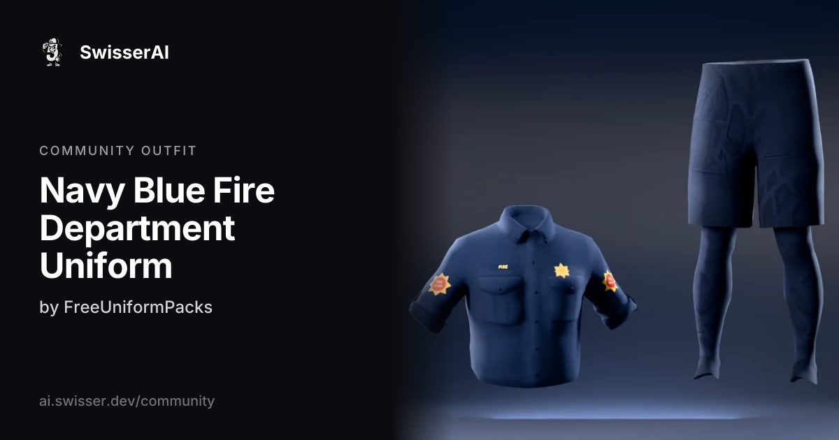 Navy Blue Fire Department Uniform: FiveM Outfit | SwisserAI