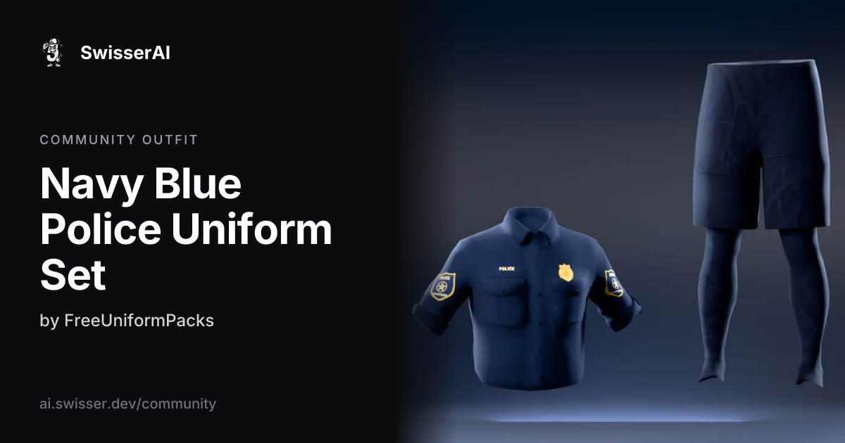 Navy Blue Police Uniform Set: FiveM Outfit | SwisserAI