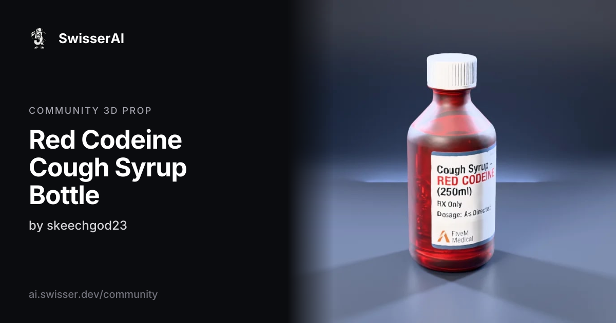 Red Codeine Cough Syrup Bottle: FiveM 3D prop | SwisserAI