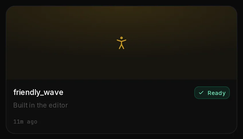 The Animations list with friendly_wave, marked as built in the editor.