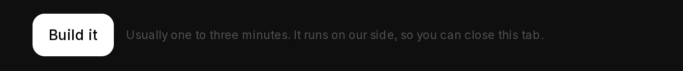 The bottom of the New Discord bot page with the Build it button.