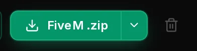 The actions at the top of the build page, with the download of the FiveM resource on the right.
