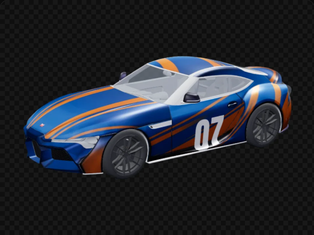 The finished Replace a sticker livery on the Dinka Jester RR, rendered by the Livery Studio.