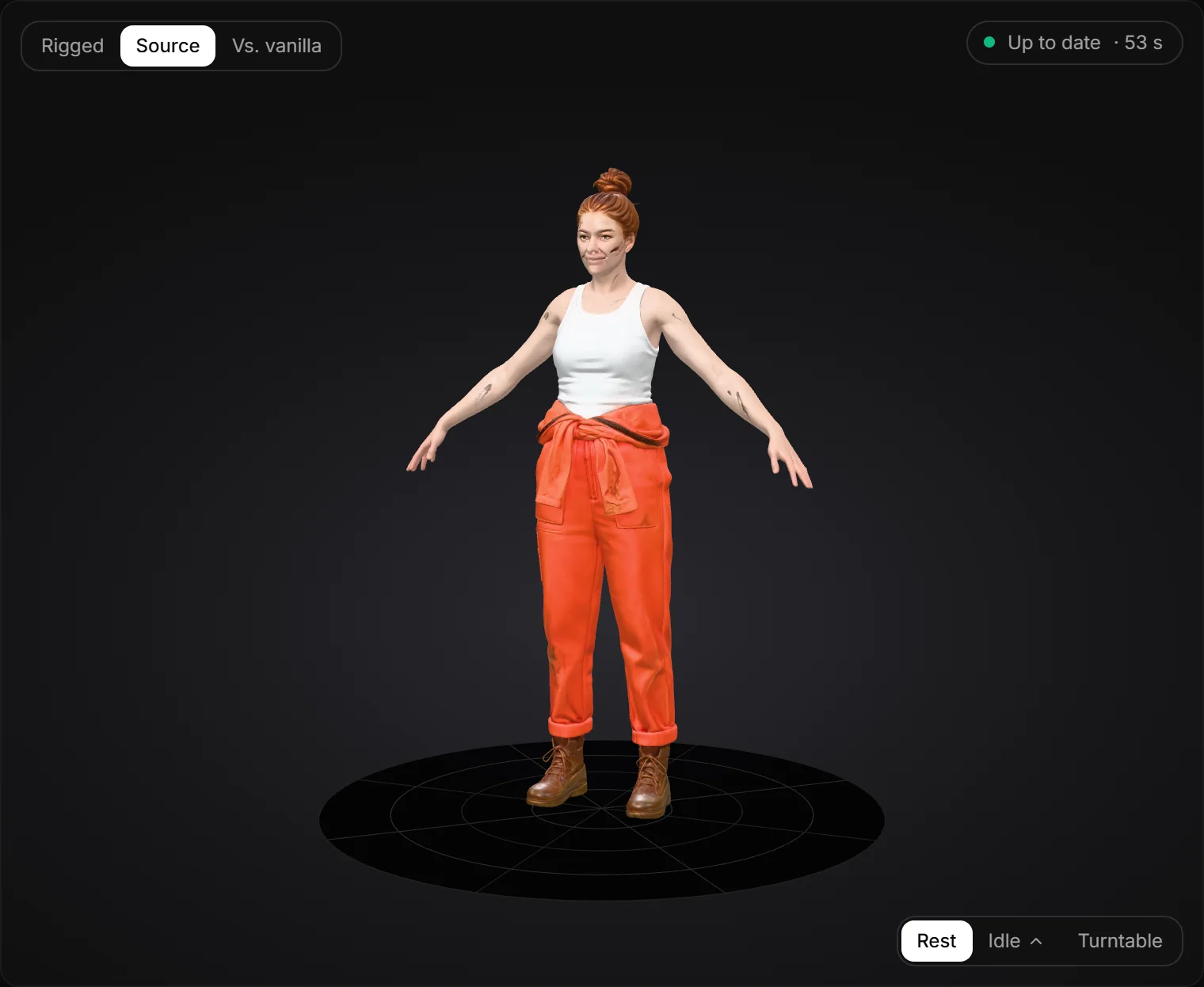 The textured Source view of the Attachments step with one object of the file selected.