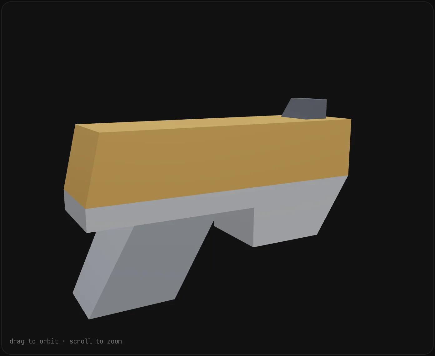 The uploaded blaster model turning in the viewport of the Look step.