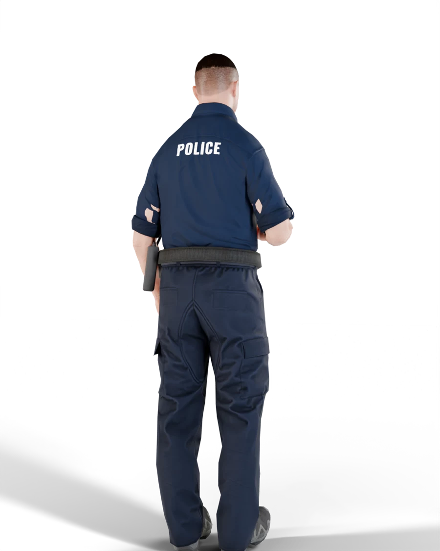 Free FiveM police uniform, back view