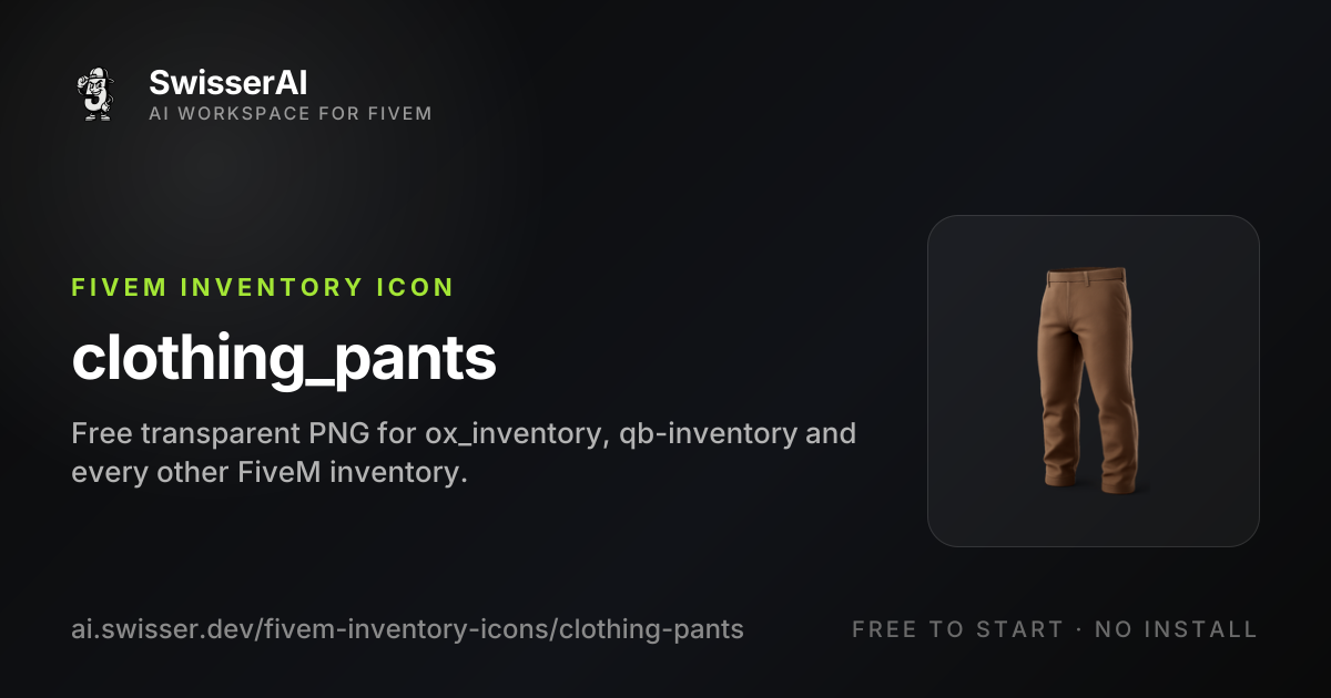 Clothing_pants FiveM Inventory Icon, Free PNG | SwisserAI