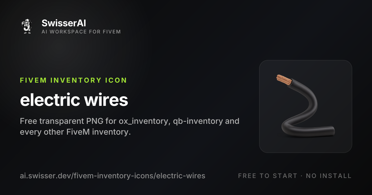 Electric Wires FiveM Inventory Icon, Free PNG | SwisserAI