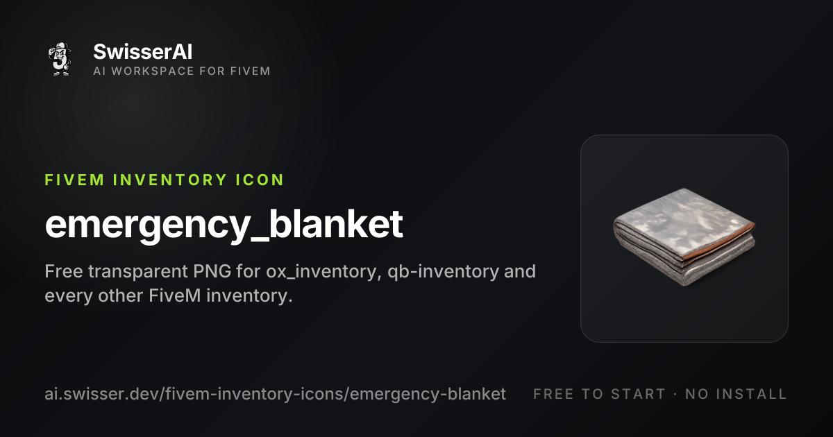 Emergency_blanket FiveM Inventory Icon, Free PNG | SwisserAI
