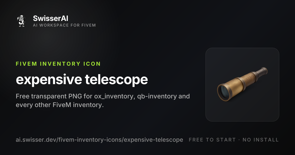 Expensive Telescope FiveM Inventory Icon | SwisserAI