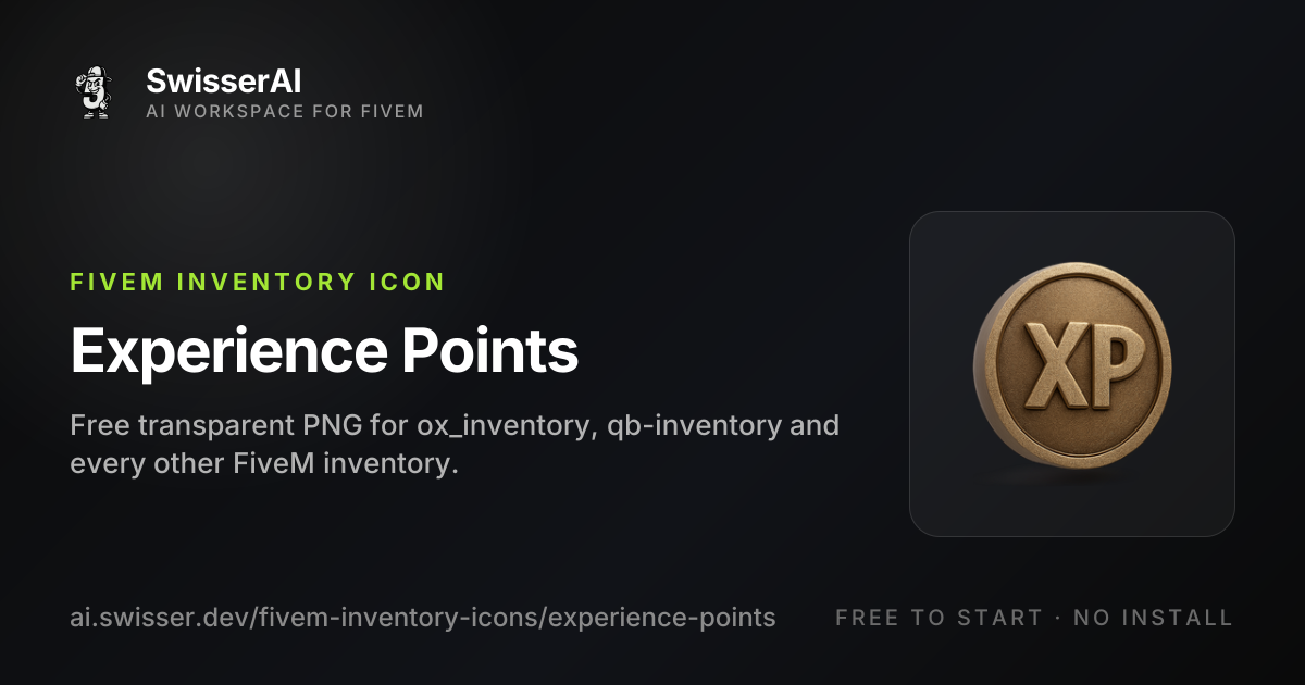 Experience Points FiveM Inventory Icon, Free PNG | SwisserAI