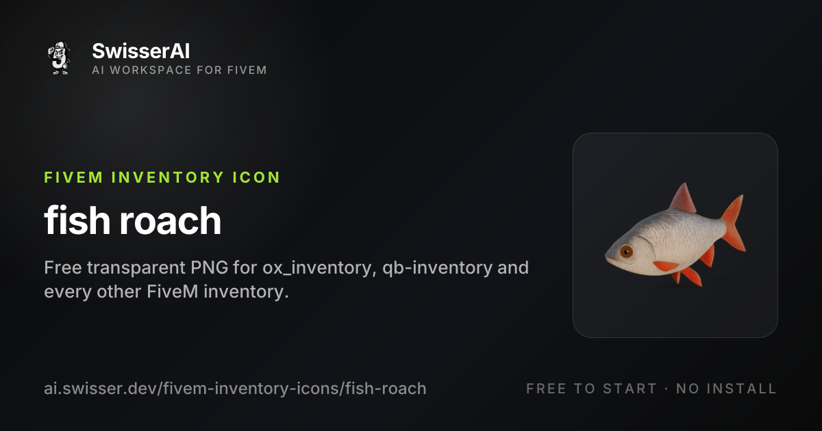 Fish Roach FiveM Inventory Icon, Free PNG | SwisserAI