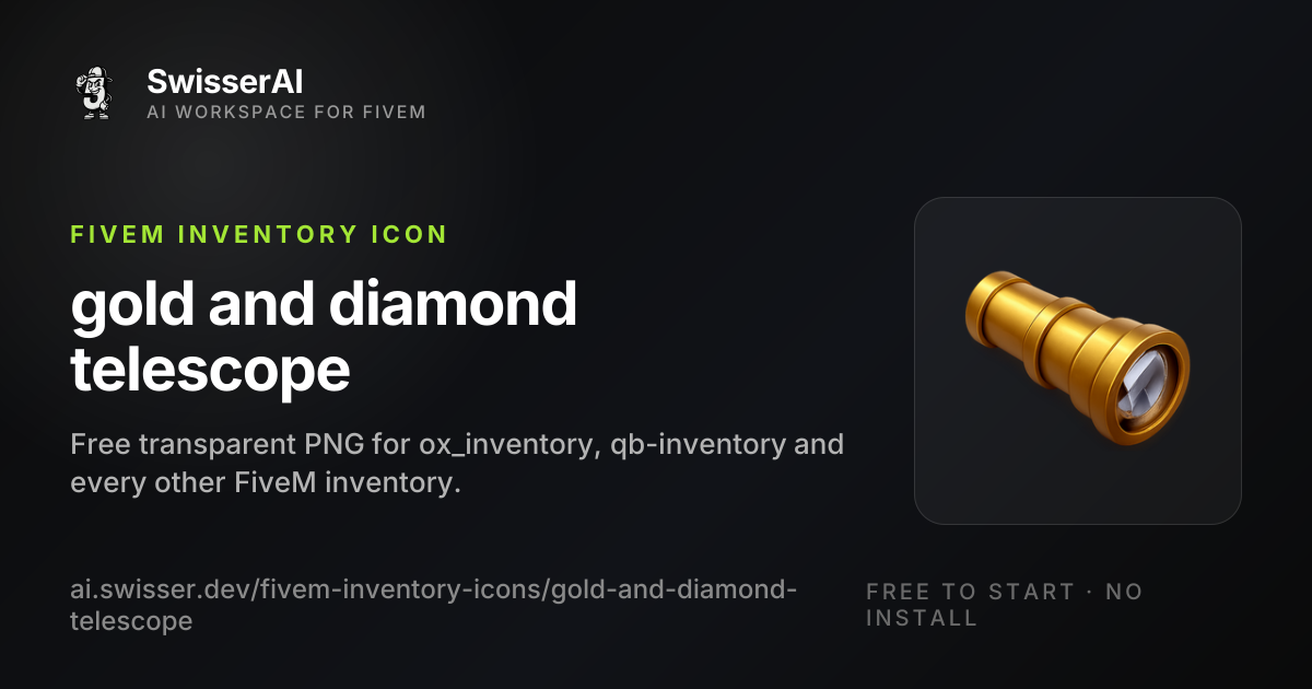 Gold And Diamond Telescope FiveM Inventory Icon | SwisserAI