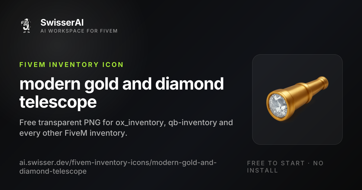 Modern Gold And Diamond Telescope FiveM Icon | SwisserAI