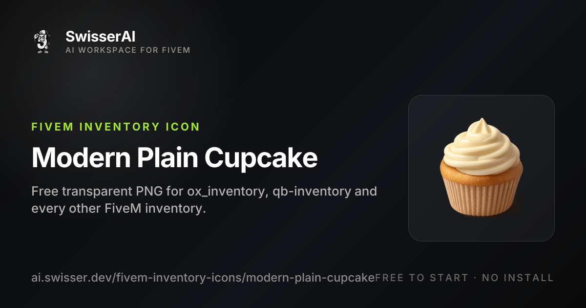 Modern Plain Cupcake FiveM Inventory Icon | SwisserAI