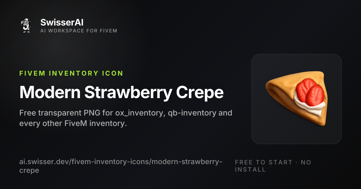 Modern Strawberry Crepe FiveM Inventory Icon | SwisserAI