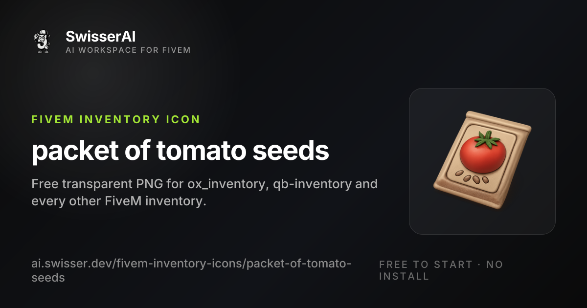 Packet Of Tomato Seeds FiveM Inventory Icon | SwisserAI