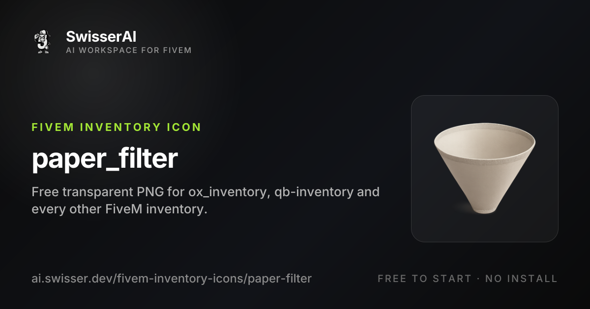Paper_filter FiveM Inventory Icon, Free PNG | SwisserAI