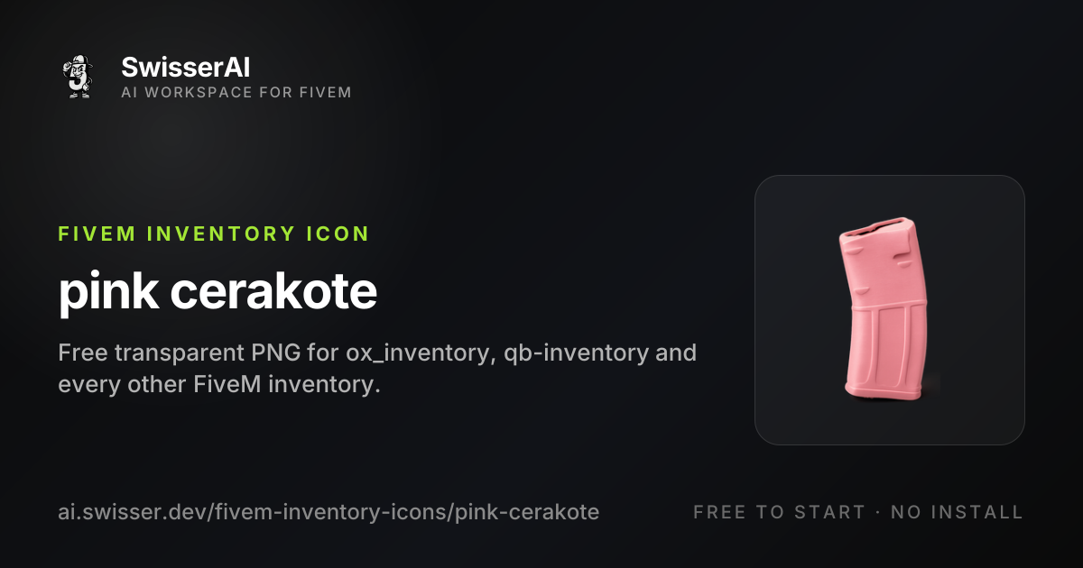 Pink Cerakote FiveM Inventory Icon, Free PNG | SwisserAI
