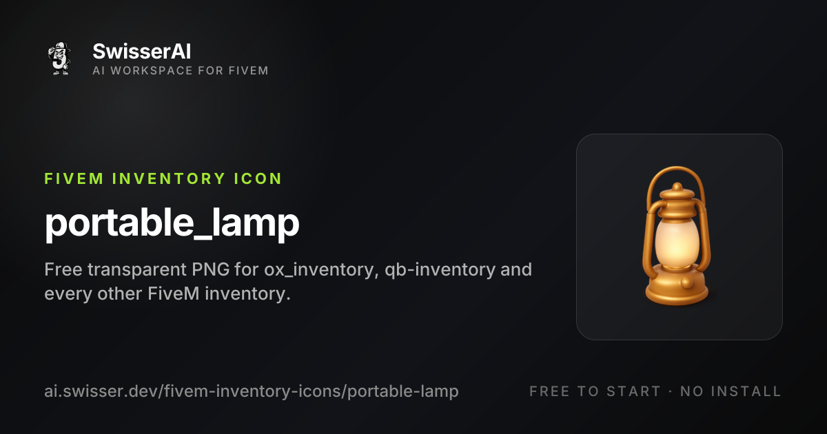Portable_lamp FiveM Inventory Icon, Free PNG | SwisserAI