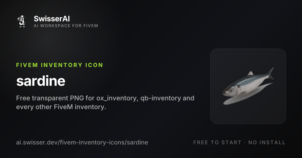Sardine FiveM Inventory Icon, Free PNG | SwisserAI