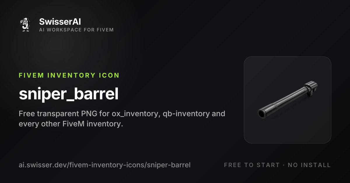 Sniper_barrel FiveM Inventory Icon, Free PNG | SwisserAI