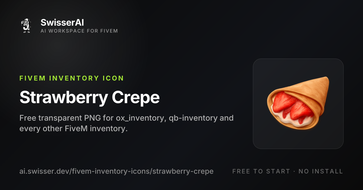 Strawberry Crepe FiveM Inventory Icon, Free PNG | SwisserAI
