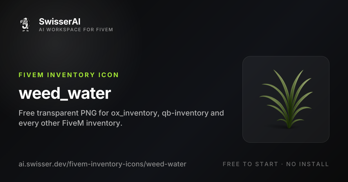 Weed_water FiveM Inventory Icon, Free PNG | SwisserAI