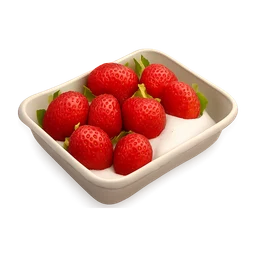A tray full of fresh strawberries with yoghurt FiveM inventory icon