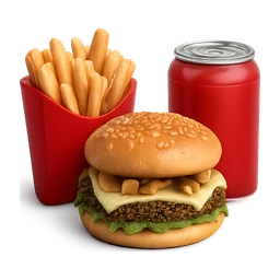 Burgershot menu fries, mushroom swiss burger and soda can FiveM inventory icon