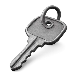 grey apartment key with key tag FiveM inventory icon