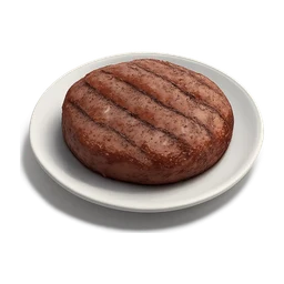 on a plate, served so it doesn't fall apart, Grilled patty w FiveM inventory icon