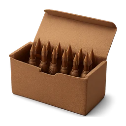 open brown cardboard ammo box with rifle cartridges sticking FiveM inventory icon