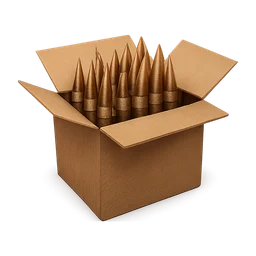 open brown cardboard ammo box with rifle cartridges sticking FiveM inventory icon