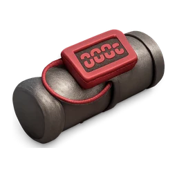 Silver pipe bomb breaching charge with timer and dark red bu FiveM inventory icon