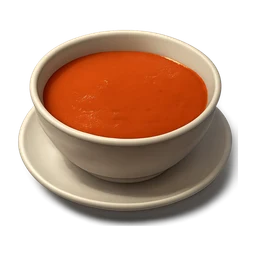 Warm classic tomato soup, on a plate, served so it doesn't f FiveM inventory icon